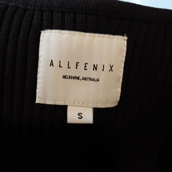 Allfenix Black Ribbed Low V-Neck Bodycon Goth Maxi Dress Small - Picture 8 of 10